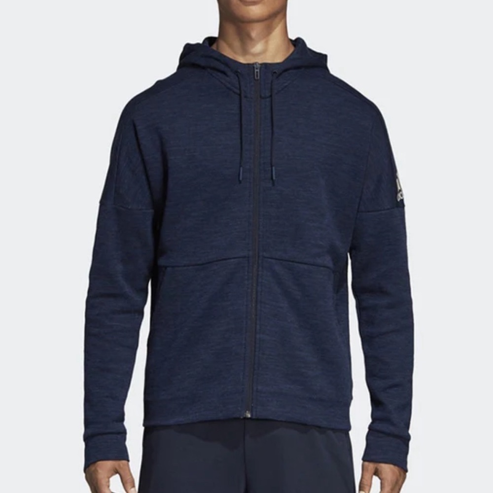 Adidas Stadium FZ Full Zip Hooded Sweatshirt SZ XL Navy‎ Blue